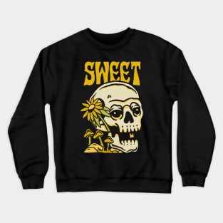 Skull Mushroom and Flower Crewneck Sweatshirt